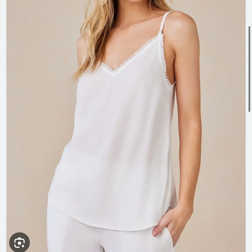 Bella Dahl Cream Frayed Hem Top